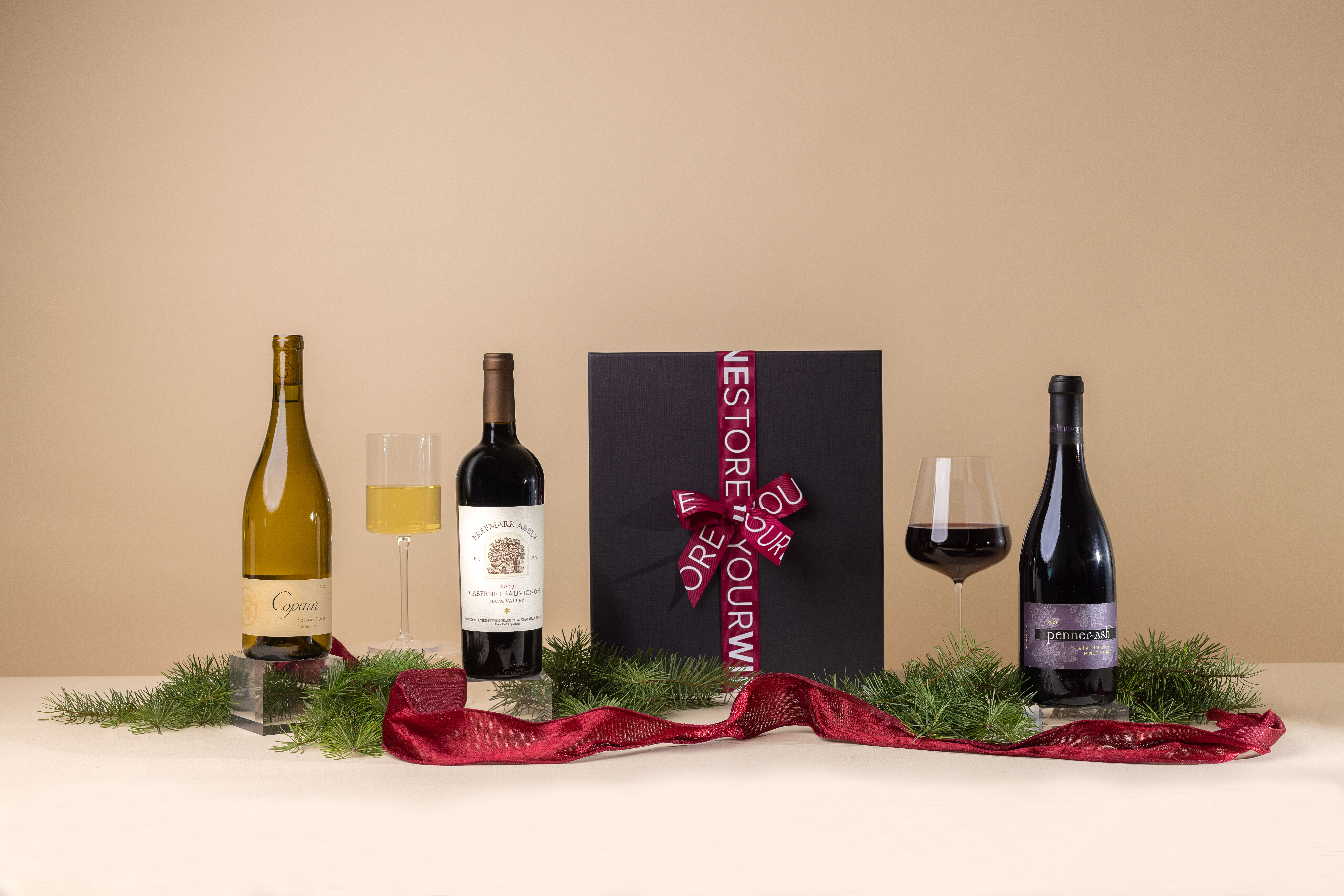 Bottles of wine from California